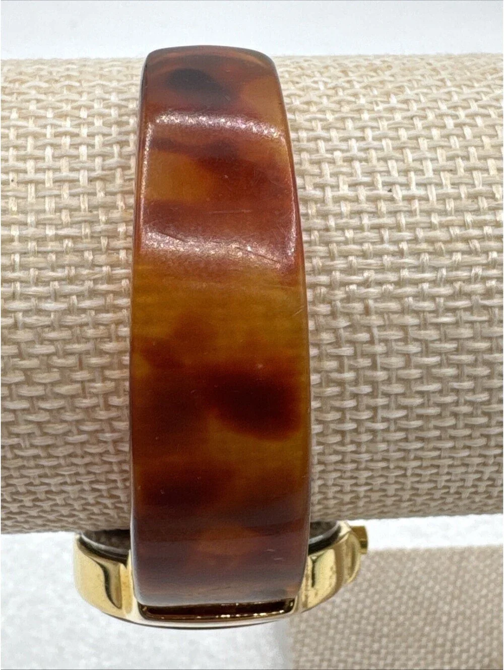 Joan Rivers Vintage Classics Collection Tortoise Shell Cuff Women's Watch Works!